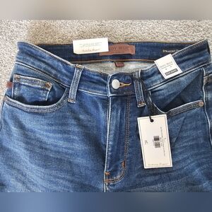 Judy Blue High Waist Dark Wash Thermal Straight Leg Blue Jeans